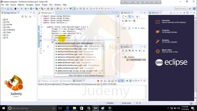 Java SWING - No Layout | GUI | Java | SWING | OOP | Judemy | Bangla | Tutorial смотреть онлайн