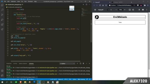 8. Encabezado y pie de página [Crear PDF Python 3] смотреть онлайн