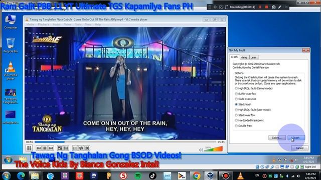 Tawag ng Tanghalan Flora Gabule Gong Game Over Has BSOD VM Virtualbox 5.0.1.6 Test BSOD Sound Enjoy смотреть онлайн