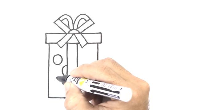 How to DRAW a CHRISTMAS PRESENT | GIFT Easy Step by Step смотреть онлайн
