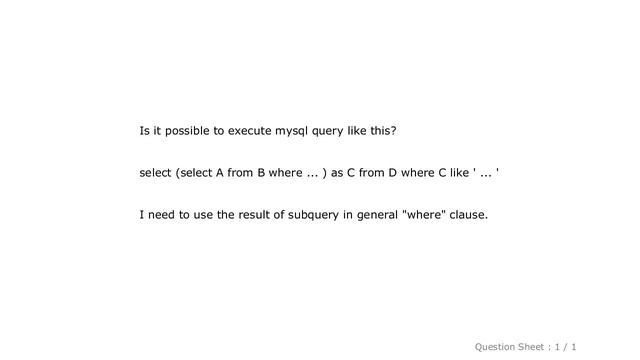 MySQL : Mysql subquery result in "where" clause смотреть онлайн