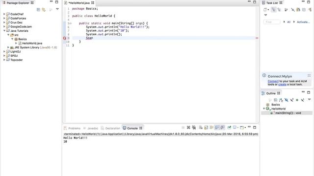 Java Tutorials 3-HelloWorld смотреть онлайн