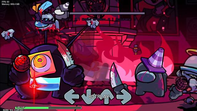 FNF: FRIDAY NIGHT FUNKIN VS UPROAR BUT BLACK & GREY SINGS [FNFMODS/HARD] #amongus #impostor