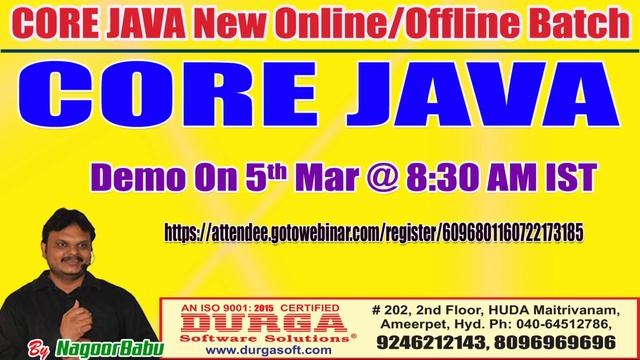 CORE JAVA Online Training in DURGASOFT смотреть онлайн