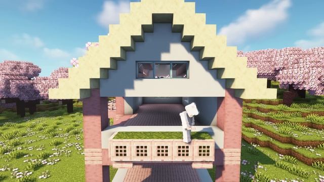 [Minecraft] How to Build a Cozy Cherry Blossom House / Tutorial смотреть онлайн