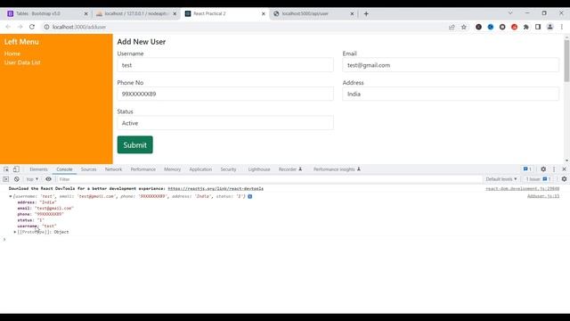 Post User Form Data to API with React JS | React CRUD Tutorial with Node смотреть онлайн