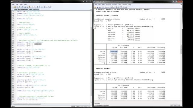Probit and Logit Models in Stata смотреть онлайн