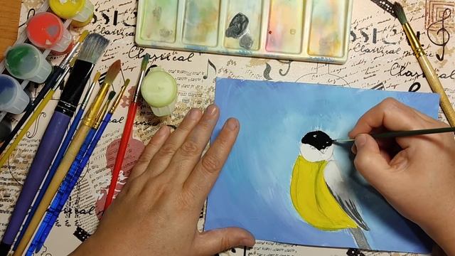 Мастер-класс по рисованию.Птицы наших лесов "Синица" смотреть онлайн