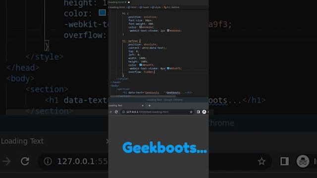 How to Create Text Loading Animation in HTML CSS Only | Geekboots смотреть онлайн