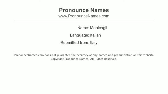 How to pronounce Menicagli (Italian/Italy) - PronounceNames.com смотреть онлайн