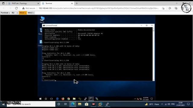 PNETLab - How to setup Fortinet Firewall Lab with win 10 client , Fortinet internet connectivity смотреть онлайн