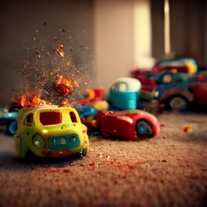 Машина ломает детские игрушки челлендж