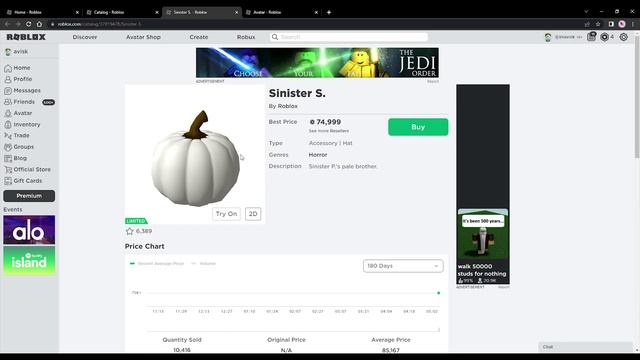 Roblox Old Item went Limited (Sinister S.) смотреть онлайн
