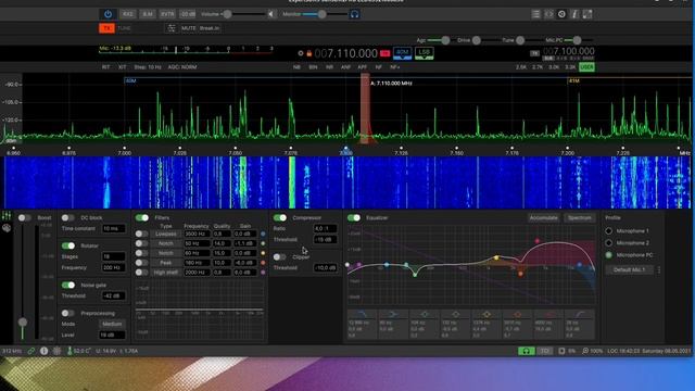 ExpertSDR3 - Настройка SSB PROC микрофонного тракта Sunsdr2 pro смотреть онлайн