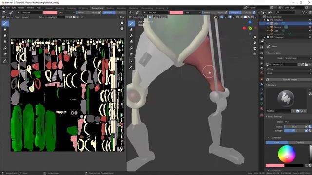 Blender Texture Painting Pickle Rick. Blender 2.9 смотреть онлайн