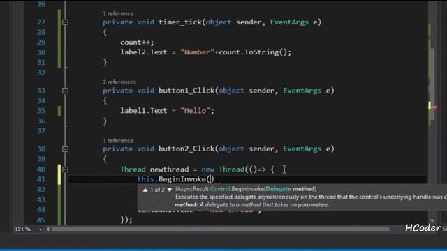 C# Cross Thread UI Updation : Handling Cross-thread operation not valid exception смотреть онлайн
