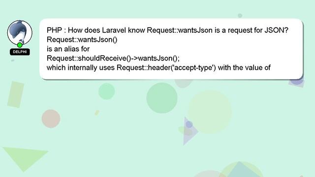 PHP : How does Laravel know Request::wantsJson is a request for JSON? смотреть онлайн