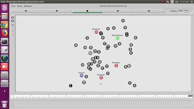50 node random mobility blackhole attack in AODV смотреть онлайн