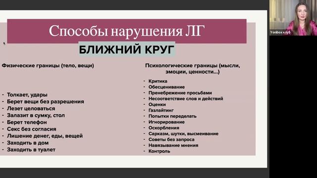 Вебинар "Личные границы" смотреть онлайн
