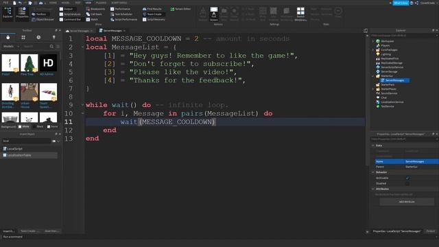 How to make Server Messages - Roblox Scripting Tutorial смотреть онлайн