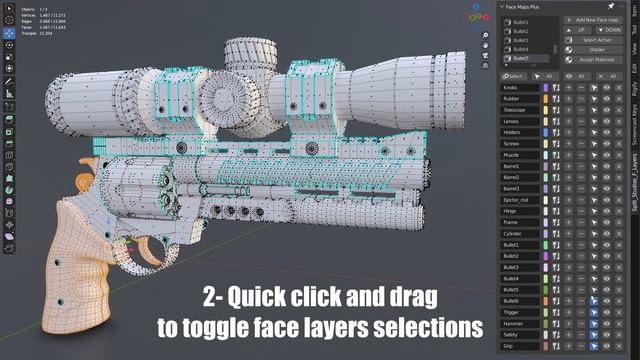 Blender Addon Face Layers Update 1 #b3d #blender #blender3d #3d #3dblender #addons #blender3