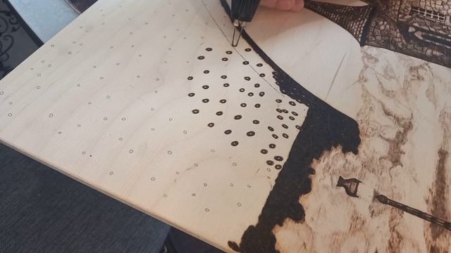 Выжигание по дереву(Замок при луне)-картина готова. смотреть онлайн