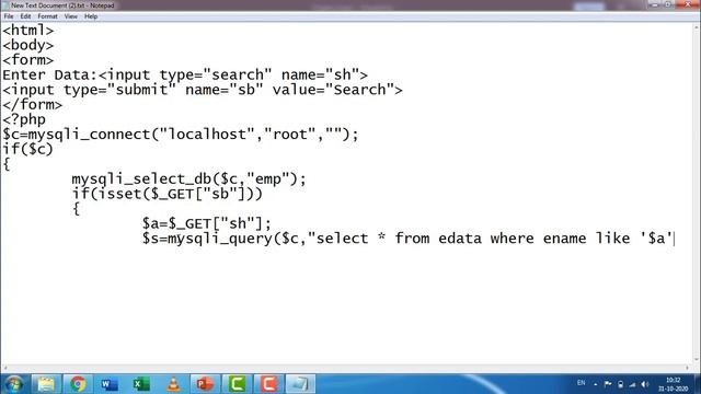 Searching Data from MySQL Table in PHP смотреть онлайн