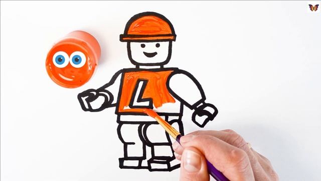 Как нарисовать ЛЕГО ЧЕЛОВЕКА/ раскраска ЛЕГО для детей / Раскраски малышам смотреть онлайн