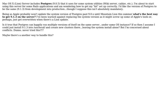 Databases: Update Postgres on server that already has version included with system смотреть онлайн