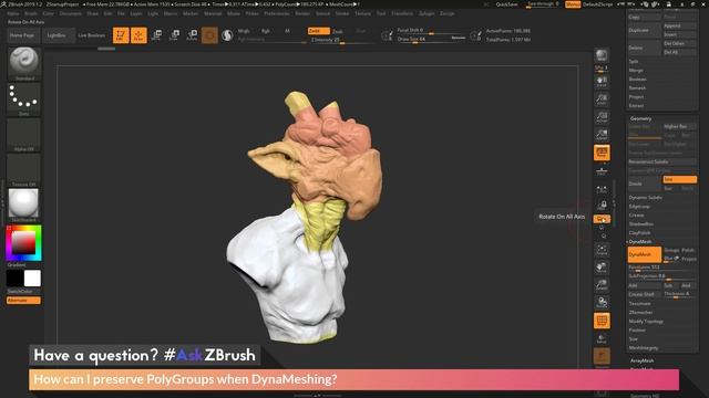 #AskZBrush: “How Can I Preserve PolyGroups When DynaMeshing?”