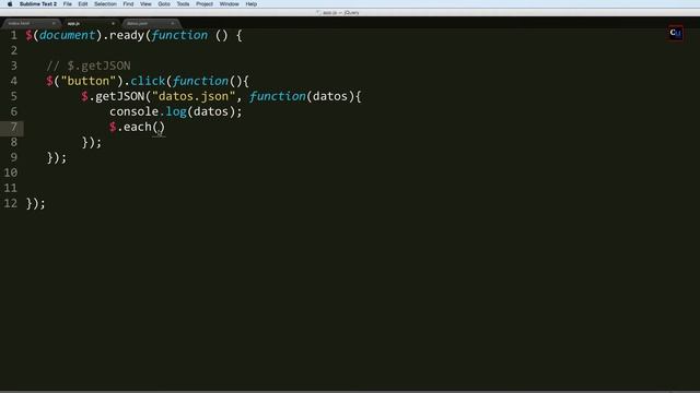 Curso de AJAX con jQuery 4 - $.getJSON() parte-1 смотреть онлайн