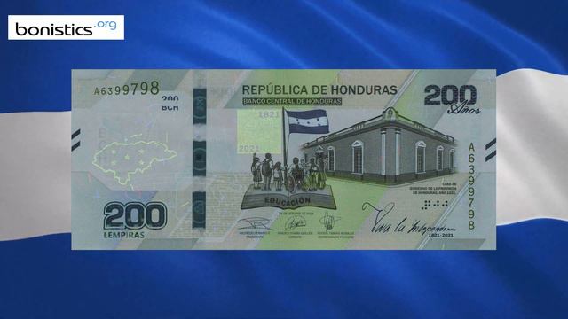 Honduras 200 Lempira 2019 (200th Anniversary of Independence) смотреть онлайн