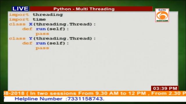 Multi Threading - 1 | Python Training Program | APSSDC | Mana TV смотреть онлайн