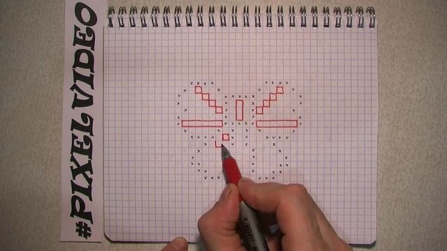КАК РИСОВАТЬ БАНТИК ПО КЛЕТОЧКАМ #pixelvideo смотреть онлайн