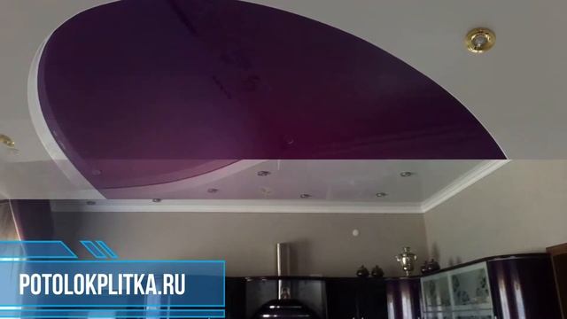 Установка фиолетовых натяжных потолков в спальне смотреть онлайн