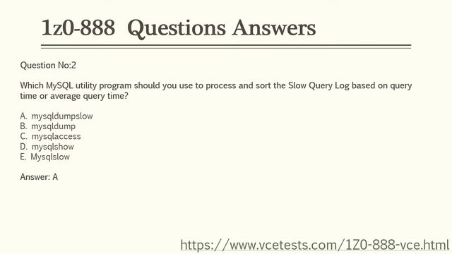 Oracle 1Z0-888 Exam Questions Answers смотреть онлайн