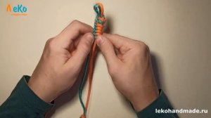 Браслет из паракорда «змейка» с серединкой.