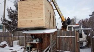 Доставка и установка мобильной бани 2,3х6 м. в СНТ