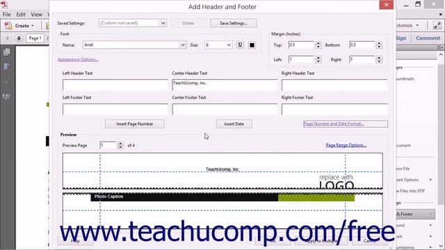 Adding Headers and Footers - Adobe Acrobat XI Training Tutorial Course смотреть онлайн
