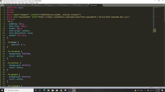 9. social media fa fa icons in HTML, CSS, Bootstrap - Web Programming Practice смотреть онлайн