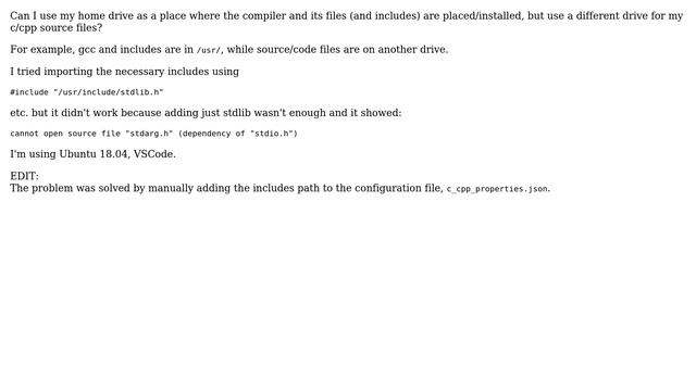 Can a c++ compiler and includes be in one drive (system drive) and the code files themselves... смотреть онлайн