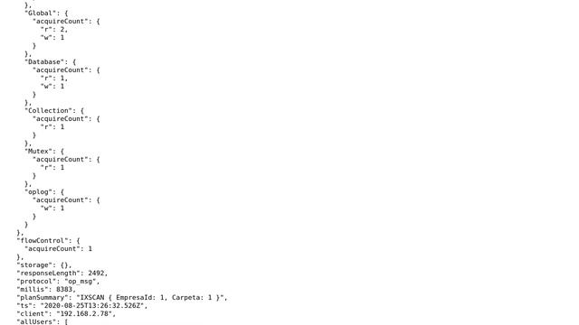 Databases: MongoDb: acquireWaitCount and timeAcquiringMicros is missing from system.profile output смотреть онлайн