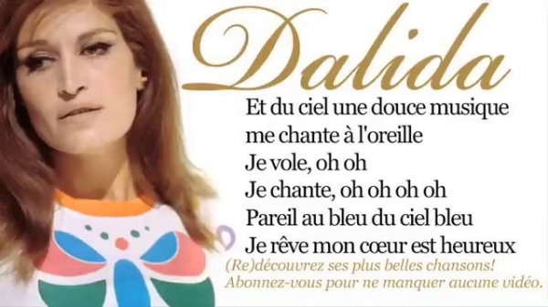 Dalida - Dans le bleu du ciel bleu - Paroles (Lyrics)