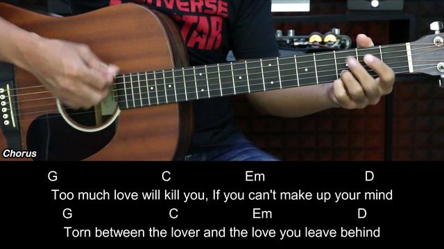 Too Much Love Will Kill You - Queen | EASY Guitar Lessons for Beginners - Chord & Strumminng Patter смотреть онлайн