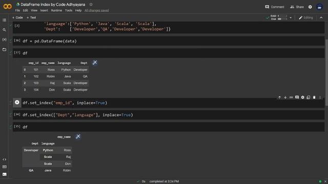 9. DataFrame Index | Pandas | Python смотреть онлайн