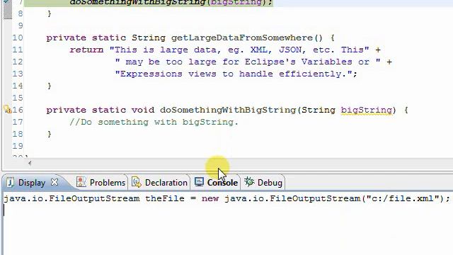 Dump String Contents to a File in Eclipse's Display View смотреть онлайн