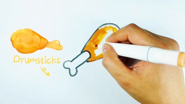 How To Draw Chicken Leg | Как нарисовать Куриную Ножку | paano gumuhit ng paa ng manok| Easy drawin смотреть онлайн