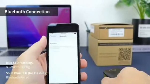 NETUM QR Code Scanner, Mini Barcode Scanner Bluetooth Compatible