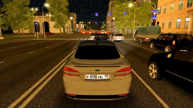 City Car Driving - Ford Fusion Titanium 2.0 Ecoboost 2017 - Night Drive | G27 смотреть онлайн