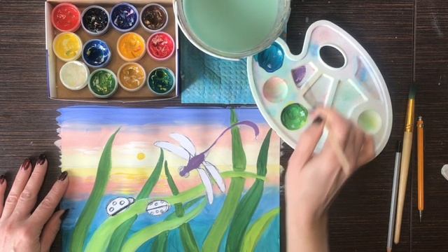 Рисуем стрекоз и божьих коровок со Светланой Грамм. смотреть онлайн